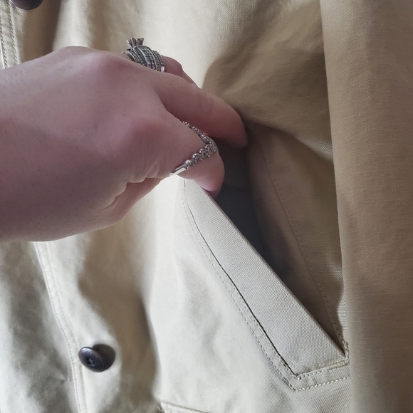 Womens L.L Bean Canvas Chore Jacket Corduroy Collar Size Medium - Picture 4 of 13